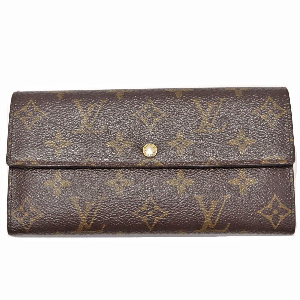 Louis Vuitton Portefeuille Sarah Long Wallet Leather Brown